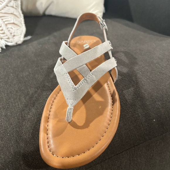 Franco Sarto Gretchen strappy leather sandal gray. Mislabeled 6… really size 9.5 - Picture 8 of 9